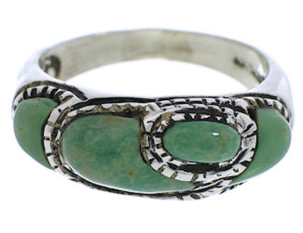 Authentic Sterling Silver Southwest Turquoise Ring Size 6-1/4 JX37404